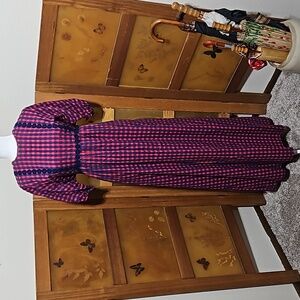 Vintage Iconic 70's Puff Sleeve Gingham Maxi Dress